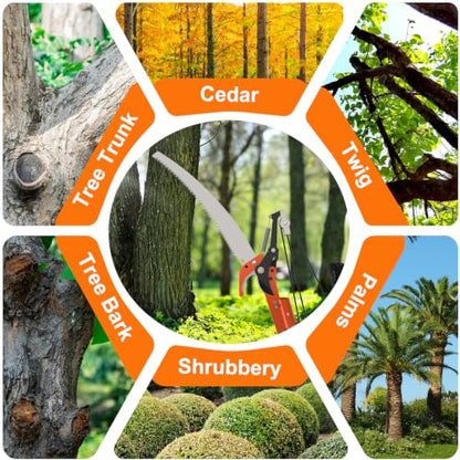 SISUPASSIE 20FT Reach Tree Trimmer, Telescoping Pole Saw with 3-12FT Extension Pole, Manual Tree Pruner Extendable for Yard, Garden, Patios - size: 12FT