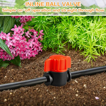 Gardrip 1/4" Drip Irrigation Valve - 25 Pack Shut Off Switch Fits 1/4 Inch Drip Tubing - Cut Off Valve for Garden Lawn Irrigation - color: Irrigation Valve-25P