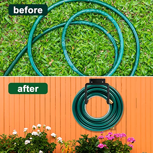 Metal Garden Hose Holder, Heavy Duty Wall Mount Hose Hanger for 150 FT