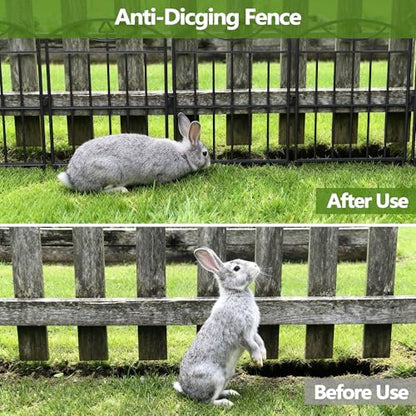 17in (H) x21ft (L), 20 Panels No Dig Decorative Garden Fence - size: 20 Panels-21 ft(L) X 24 in(H)