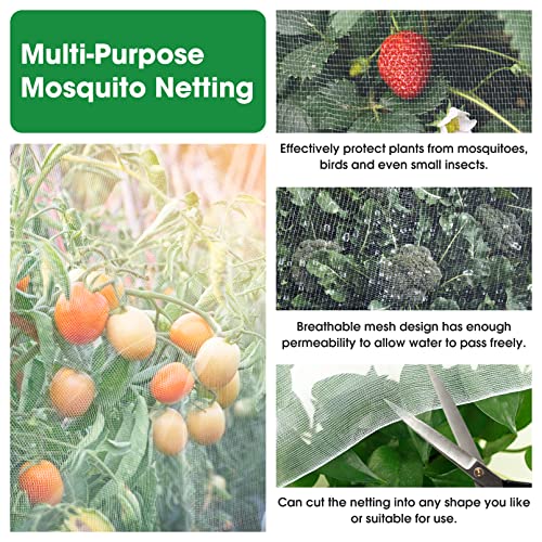 Unves 10' x 30' Garden Netting, Mosquito Bird Netting for Garden - size: 10 x 30 Ft x 1 pc
