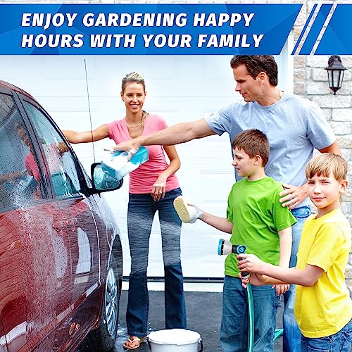 AUTOMAN Garden Hose Nozzle Sprayer - 10 Spray Patterns, 2 Pack Thumb Control Water Hose Nozzle Outdoor, Heavy Duty Spray Nozzles for Watering Garden, Cleaning Window, Washing Car, Showering Pets - color: Blue