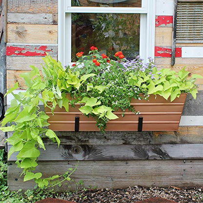 Achla Designs C-21C Plated Flower Box, Window Flowerbox Planter, Large, Copper - color: Copper, size: Large