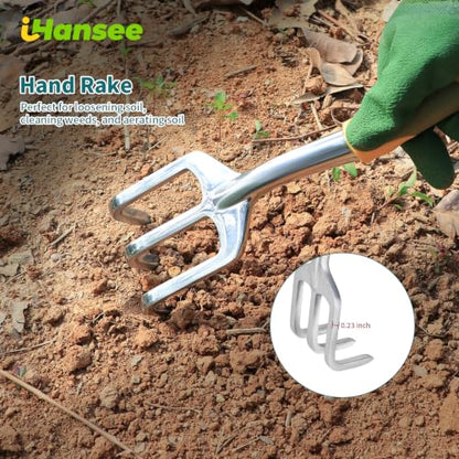 Green Garden Tools 4-Piece, Aluminum Alloy Gardening Hand Tool Set - color: green-4pcs