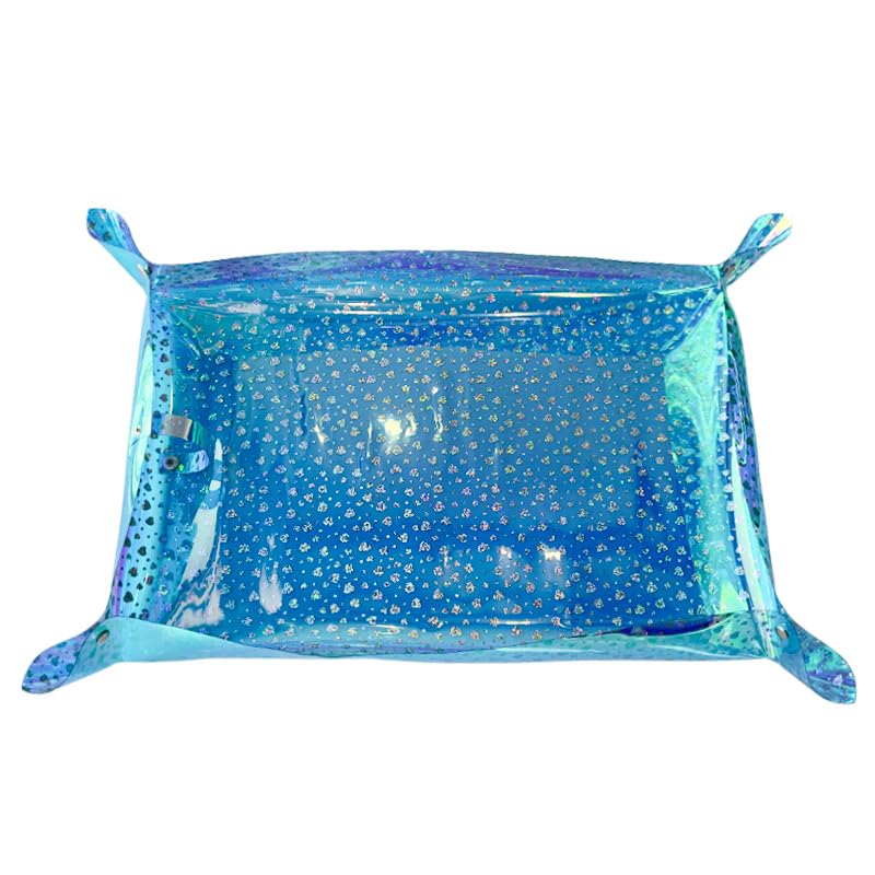 Kasepie Plant Repotting Mat, PVC, Foldable and Waterproof, Holographic Blue with Snowflake Design, 19 x 27 Inch (Blue+Diamond Heart) - color: Blue+diamond Heart