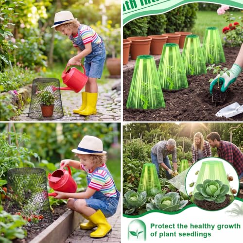 30 Pcs 9.13"×9.13" Chicken Wire Cloche Plant Covers Mesh Garden Plant Cage,Plant Protection Net Barrier, Protect Plants from Birds, Chickens, Rabbits, Squirrels, Snails, Insects and Small Animals
