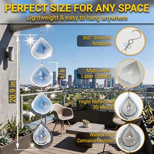 Reflective Bird Deterrents for Outside, Woodpecker Repellent - size: Water Drop
