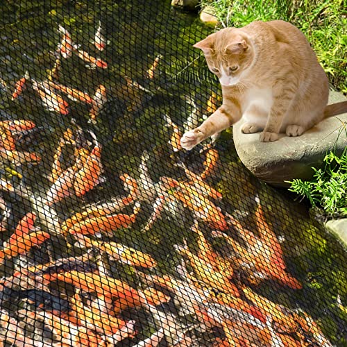 PACETAP 30 x 35 Ft Koi Pond Netting Kit, Heavy Duty Pond Netting Mesh Net Cover for Leaves, Protecting Koi Fish from Birds, Cats -Stakes Included - size: 30x35