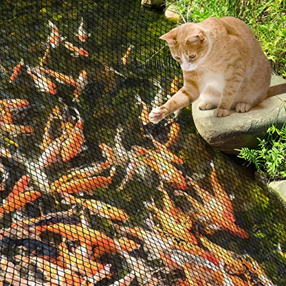 PACETAP 30 x 35 Ft Koi Pond Netting Kit, Heavy Duty Pond Netting Mesh Net Cover for Leaves, Protecting Koi Fish from Birds, Cats -Stakes Included - size: 30x35