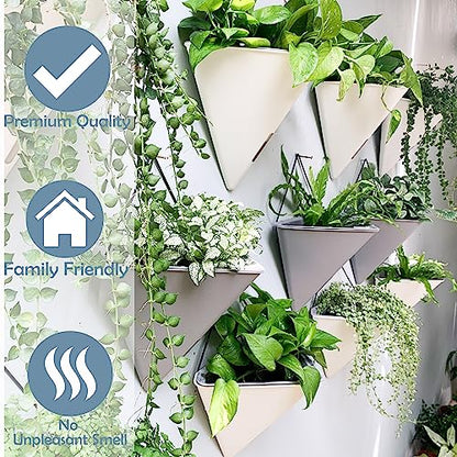 LaLaGreen Succulent Wall Planters (12in, 2 Pack) Large Self Watering Pots - color: Gray X 2 Pack