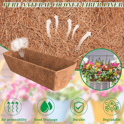 Halatool 3 Pack 36" Trough Coco Liners Replacement for Window Box Planters - size: 36 in