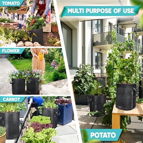 4PCS 20-Gallon Potato Grow Bag-Harvest & Visible Window Garden Planting Bag - style: 4 PCS