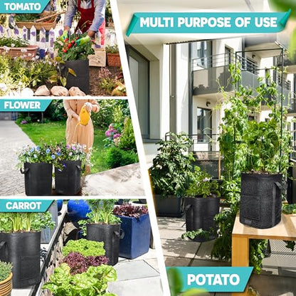 4PCS 20-Gallon Potato Grow Bag-Harvest & Visible Window Garden Planting Bag - style: 4 PCS