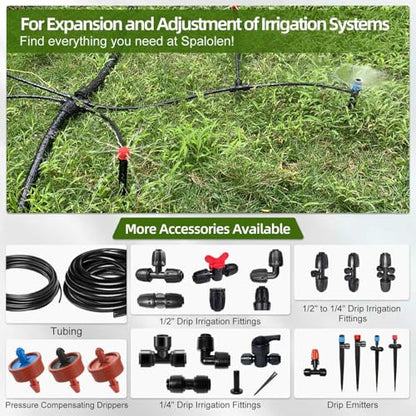 40PCS Push-to-Connect Drip Irrigation Emitters for 1/4 inch Irrigation Tubing, Two-Way Connection Adjustable Drip Emitter Sprayer with Stake, Irrigation Dripper Sprinklers for Drip Irrigation System - size: 40PCS Two-Way Drip Irrigation Emitters Sprayer