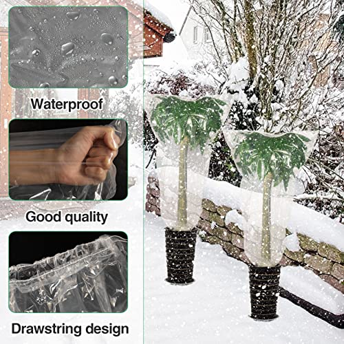 6Pcs 35"x59" Winter Plant Cover Freeze Protection, Plastic Plant Frost Bags - size: 59"H, 35" Opening