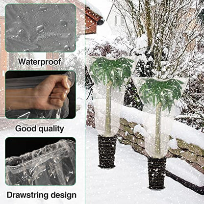 6Pcs 35"x59" Winter Plant Cover Freeze Protection, Plastic Plant Frost Bags - size: 59"H, 35" Opening