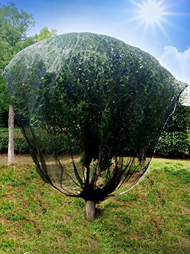 Agfabric Bird Netting 96inch Hx84inch W Garden Netting Insect Pest Barrier,Plant Cover Fruit Tree Netting Mesh Protection Bag with Drawstring,Black - size: 96"x84"