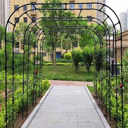 BUKLIYN Garden Arch Trellis - Garden Arch Size:126in(L) * 94.5in(H) - color: Length: 126in-Black, size: Arch