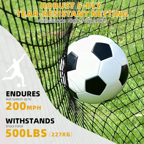 Shopsource 12x9ft Barricade Backstop Net, Ball Sports Barrier Netting, Protection Screen for Baseball Softball Lacrosse Soccer Hockey Training for Backyard with Carry Bag