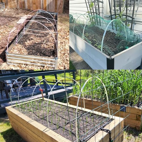 Greenhouse Hoops 36pcs, Sunwuk Garden Hoops for 1-3.5ft Wide Raised Bed, 9 Sets of 5.6ft Long Super Bendable Fiberglass Support Hoops Frame, Mini Greenhouse Strip for Row Cover (S Size) - style: 36pcs