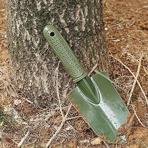 Garden Tool Shovel for Digging Gardening Trowel for Lawn Planting Alloy Spade Plastic Handle Anti Slippery - color: Green Short Handle