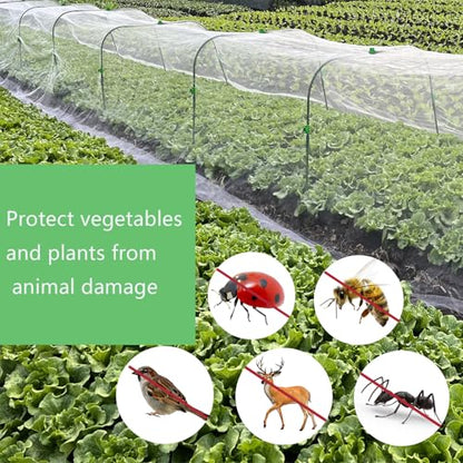 Garden Netting, 2 Pack 10X39.3FT Ultra Fine Insect Netting for Vegetable Flowers Fruits, Garden Mesh Plant Cover Row Cover Barrier Protection Net for Birds, Garden Netting for Raised Beds - size: 10X39.3FT-2Pack