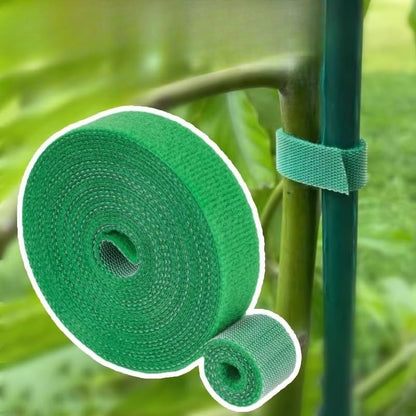 2 Rolls Reusable Nylon Plant Ties Loop Hook Garden Support Tape, (Green) - color: Green