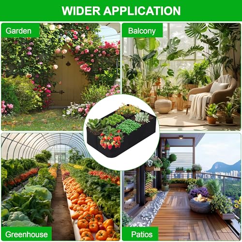 6 Grids Plant Grow Bags, 4x2x1ft. 57 Gallon Potato Tomato Planter Bags