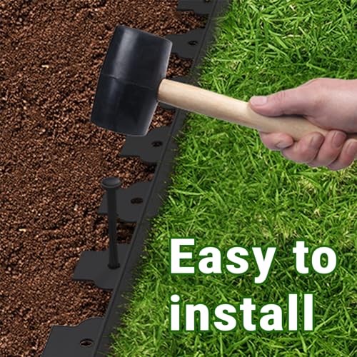 Mars Villa 2 in Tall 100FT Landscape Edging Border with 99 Spikes, Plastic Edging for Landscaping, No Dig Kit Flexible Fower Bed Edging Borders for Landscaping Flower Beds Yard Pathway Paver Edging - size: 2IN x 100FT