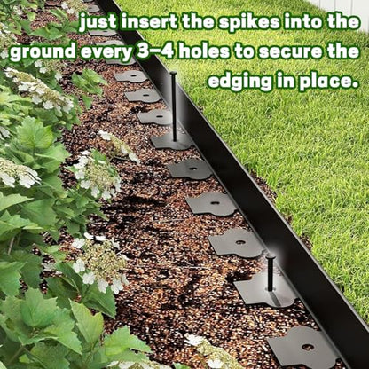 Mars Villa Landscape Edging, 2 Inch Tall 40FT Garden Edging Border Kit - size: 2IN x 40FT