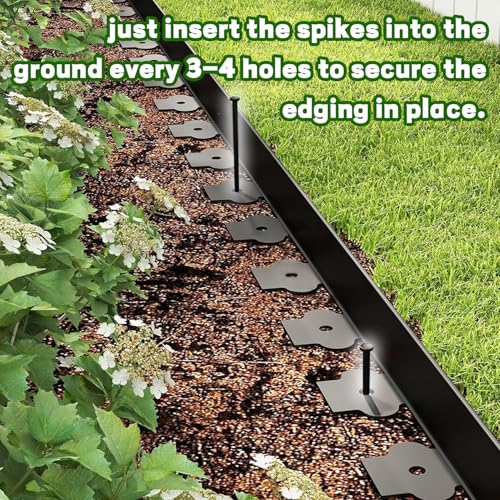 Mars Villa Landscape Edging, 4 Inch Tall 40FT Garden Edging Border Kit - size: 4IN x 40FT