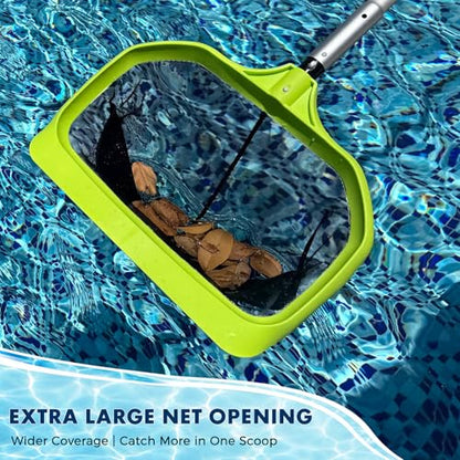 Sepetrel Pool Skimmer Net, Double-Layer Fine Mesh Leaf Rake, No Pole - size: Double-Layer Rake — No Pole
