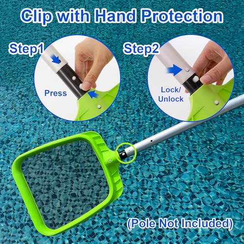 Sepetrel Pool Skimmer Net - Professional Heavy Duty Reinforced Frame Nylon Flat Leaf Rake Net,for Spa Pond Swimming Pool, Cleaning Supplies and Accessories, (Pole Not Included) - size: Pool Skimmer