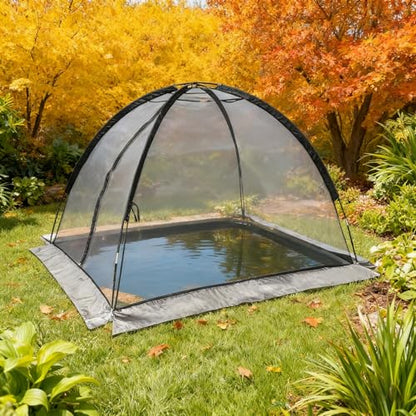 Doublehorse Pond Cover Dome Net 5 x 7 FT with Zipper Stakes