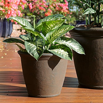Sunnydaze Anjelica 15.25'' Large Plastic Planter Pot for Plants, Rust - color: Rust, size: 15.25 in