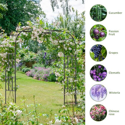 87in H Tall Garden Arch Trellis for Climbing Plants Outdoor - size: 79" L x 16" W x 87" H