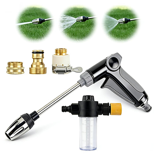 Turn Any Hose into a High Pressure Water Cleaning Jet, 2026 Upgraded Multi Function Lawn & Garden Watering Sprayer, for Three Spray Modes, Spray Nozzles for Cleaning Yard Pets Car