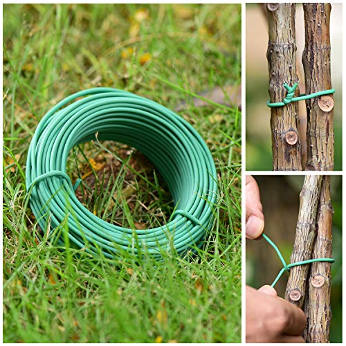 YDSL 66 Feet Soft Plant Tie, Green Twist Garden Ties for Plants, Office Organization and Home(Diameter - 2.5MM) - size: 66feet
