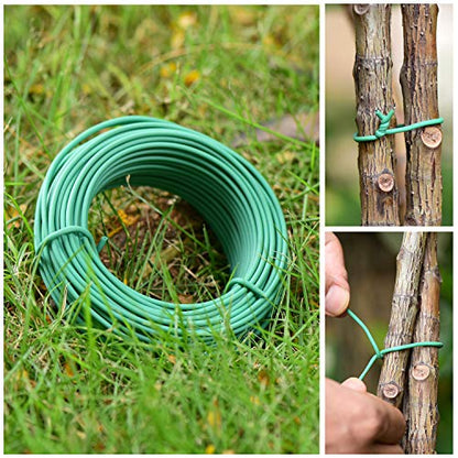 YDSL 66 Feet Soft Plant Tie, Green Twist Garden Ties for Plants, Office Organization and Home(Diameter - 2.5MM) - size: 66feet