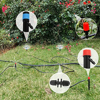 Maotong 240FT Drip Irrigation System Kit, Automatic Garden Watering Misting System for Greenhouse, Yard, Lawn, Plant with 1/2 inch Hose 1/4 inch Distribution Tubing and Accessories - size: 240 FT (40 FT 1/2" + 200 FT 1/4")