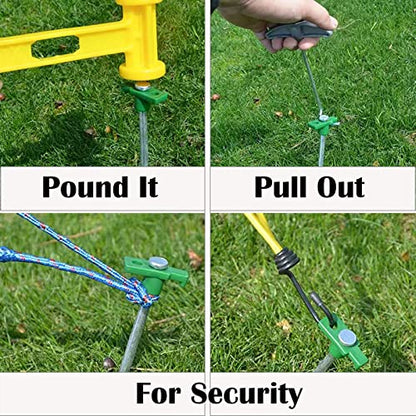 Cheardia 10 Pack Tent Stakes Heavy Duty, 9.75 Inch Yard Stakes Non-Rust Metal Tent Pegs Ground Stakes Tent Spikes for Camping Patio, Garden, Canopies, Grassland, Outdoor, Green - color: Green 10pcs