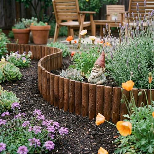 WORTH Wooden Edging for Landscaping, Flexible Garden Lawn Border 8" x 42" - color: 1-Pack 7.9"x42"