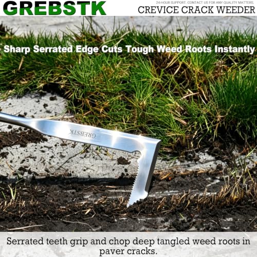GREBSTK Crack Weeder Crevice Weeding Stainless Steel Sharp Lightweight Tool - size: 13" Manual Weeder