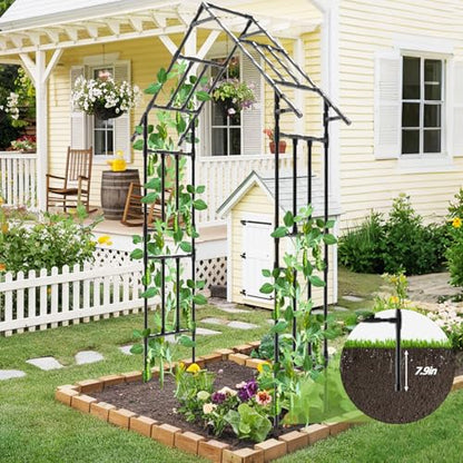 Garden Arch Trellis -48" L *98" H，Gothic Abor Trellis with Reinforced Frame - size: 48(L)*98(H)*16(W)inch-20MM