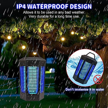 Bug Zapper, 4200V Electric Mosquito Lamp, High Powered Insect Fly Trap, Gnat Moth Fruit Fly Catcher, 2300 Sq. Ft. Coverage IPX4 Waterproof for Home, Outdoor and Indoor