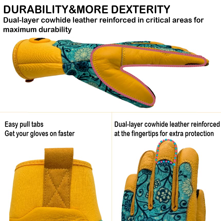 Cute Pattern Gardening Gloves,Thornproof Garden Glove,Gardener Gift - color: 1 Pair Per Pack-blue, size: Large
