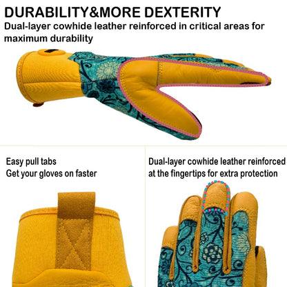Cute Pattern Gardening Gloves,Thornproof Garden Glove,Gardener Gift - color: 1 Pair Per Pack-blue, size: Large