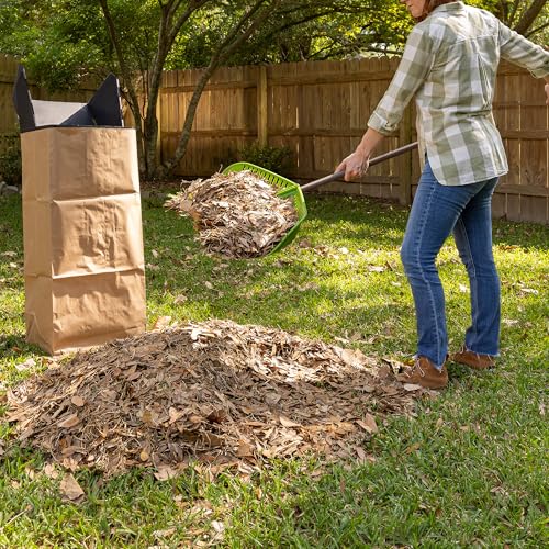 Flip Scooping Leaf Rake, Heavy Duty Lawn and Yard Care, Extra Wide Head, Green