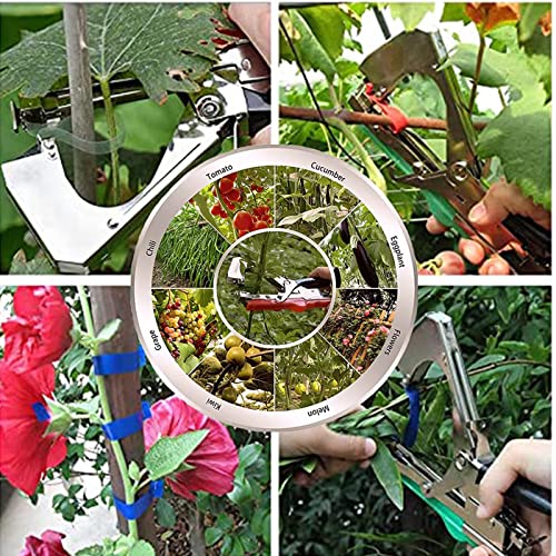 20 Pcs Plant Tying Machine Tape, 100 Feet Long x 1/2 Inch Wide, with One Box Staples, for Vegetables Tying Tool,Garden Tape for Plants - color: Accessories