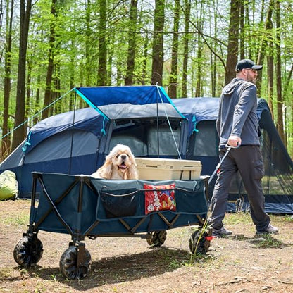 Timber Ridge 51.2" Extended Collapsible Wagon, 400L, Blue - color: Blue, size: 400L